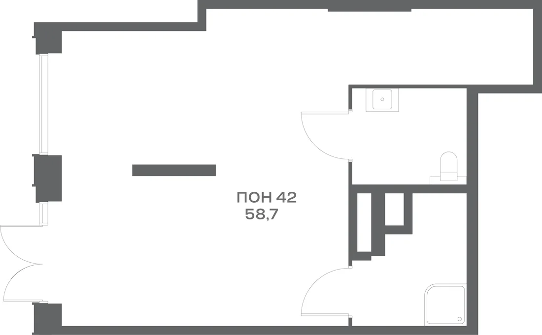 Планировка: 59 м² в «Соул»
